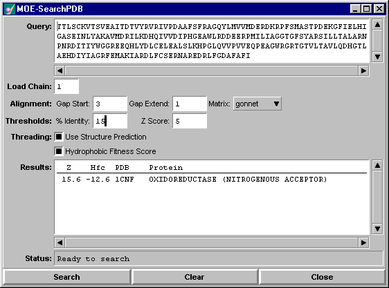 MOE-SearchPDB Panel