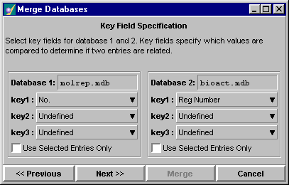 MOE's Merge Databases
Panel