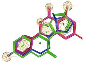 Flavone, Estradiol, Apigenin, and Coumesterol Consensus Query in MOE